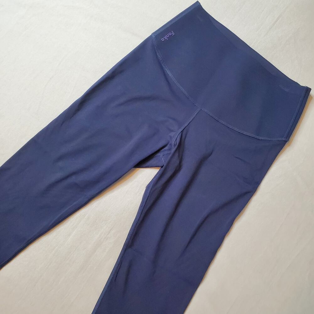 Fanka Women's Size L Body Sculpt 7/8 Leggings Reversible Wear Blue